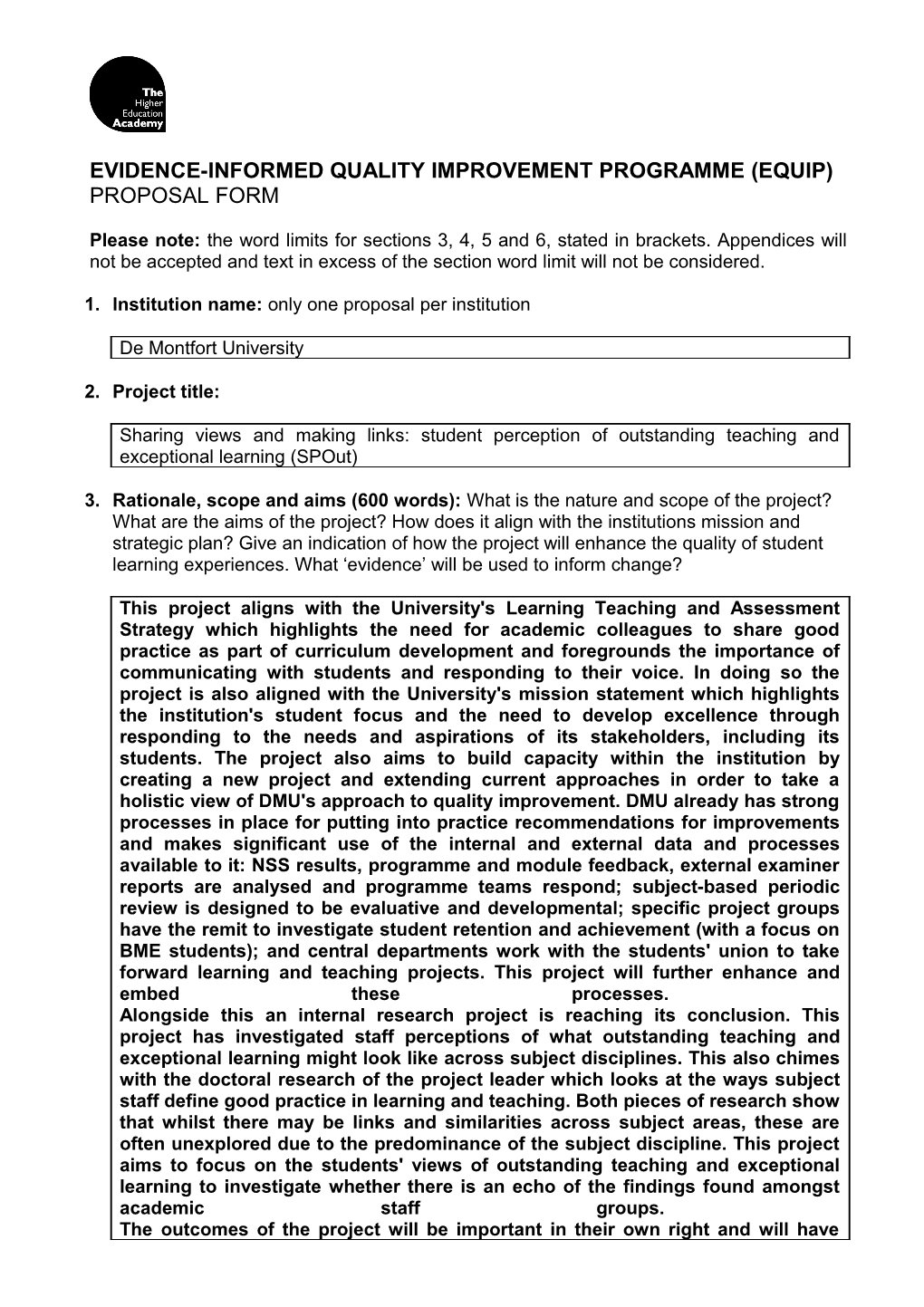 Evidence-Informed Quality Improvement Programme (EQUIP)