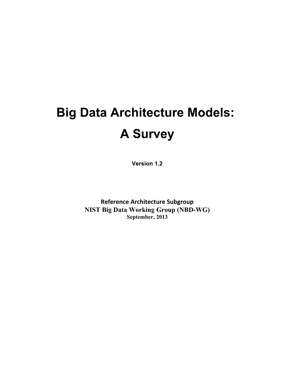 Big Data Architecture Models