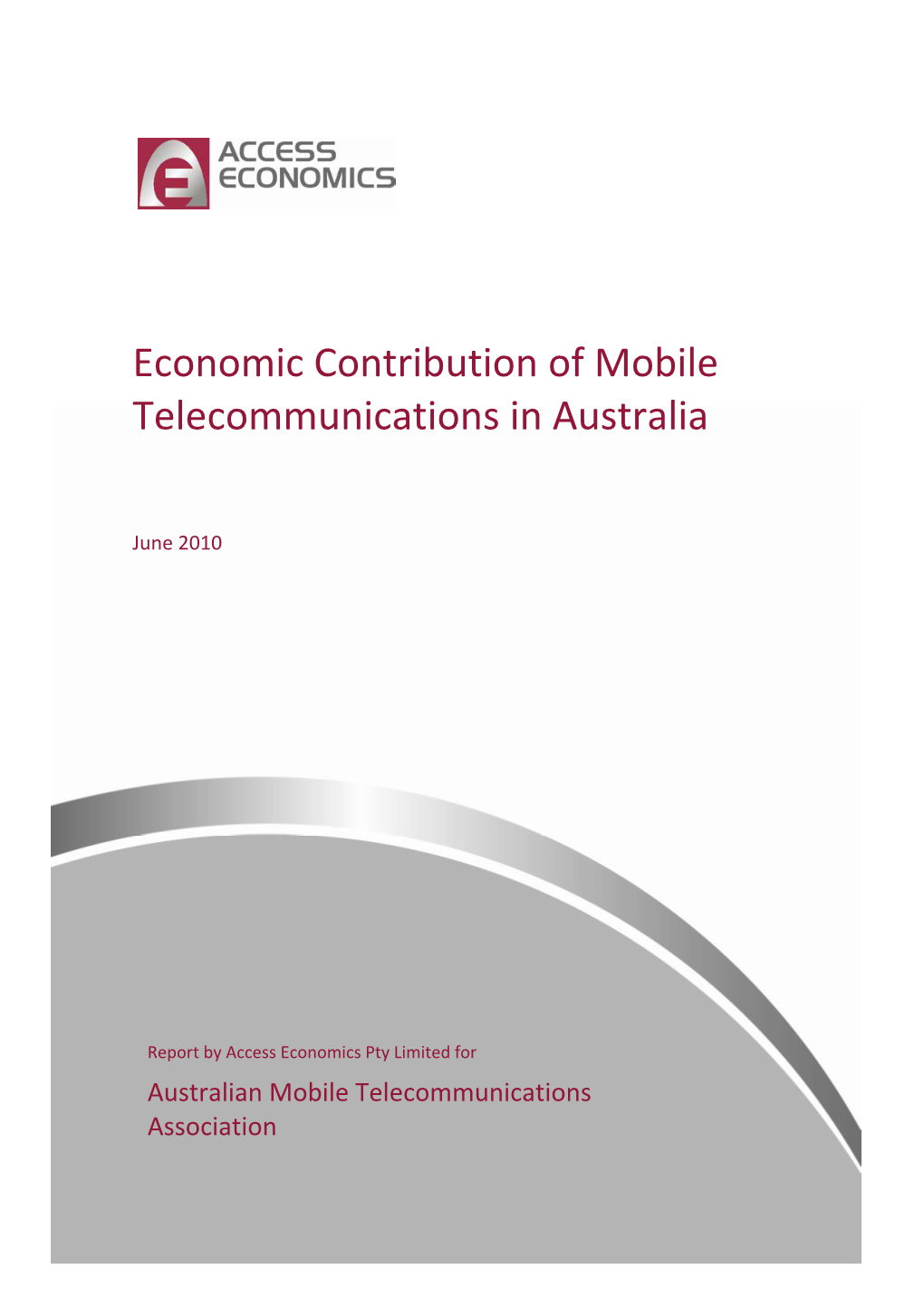 Economic Contribution of Mobile Telecommunications in Australia