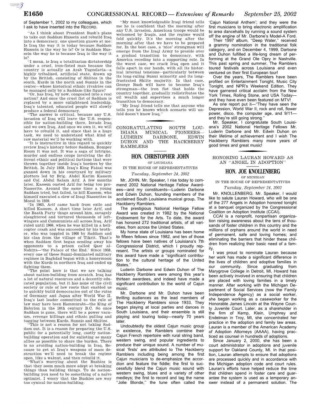 CONGRESSIONAL RECORD— Extensions of Remarks E1650 HON