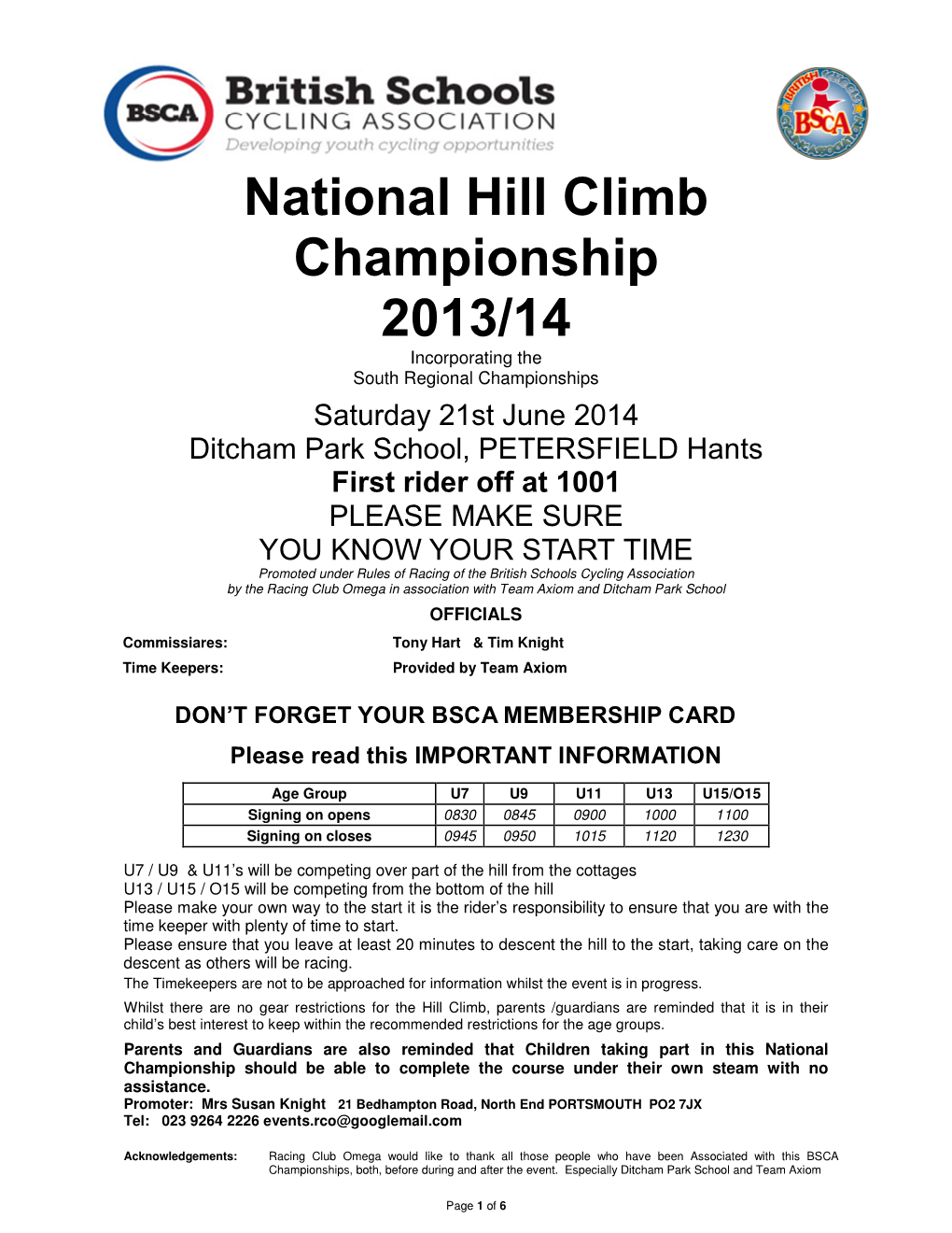 National Hill Climb Championship 2013/14