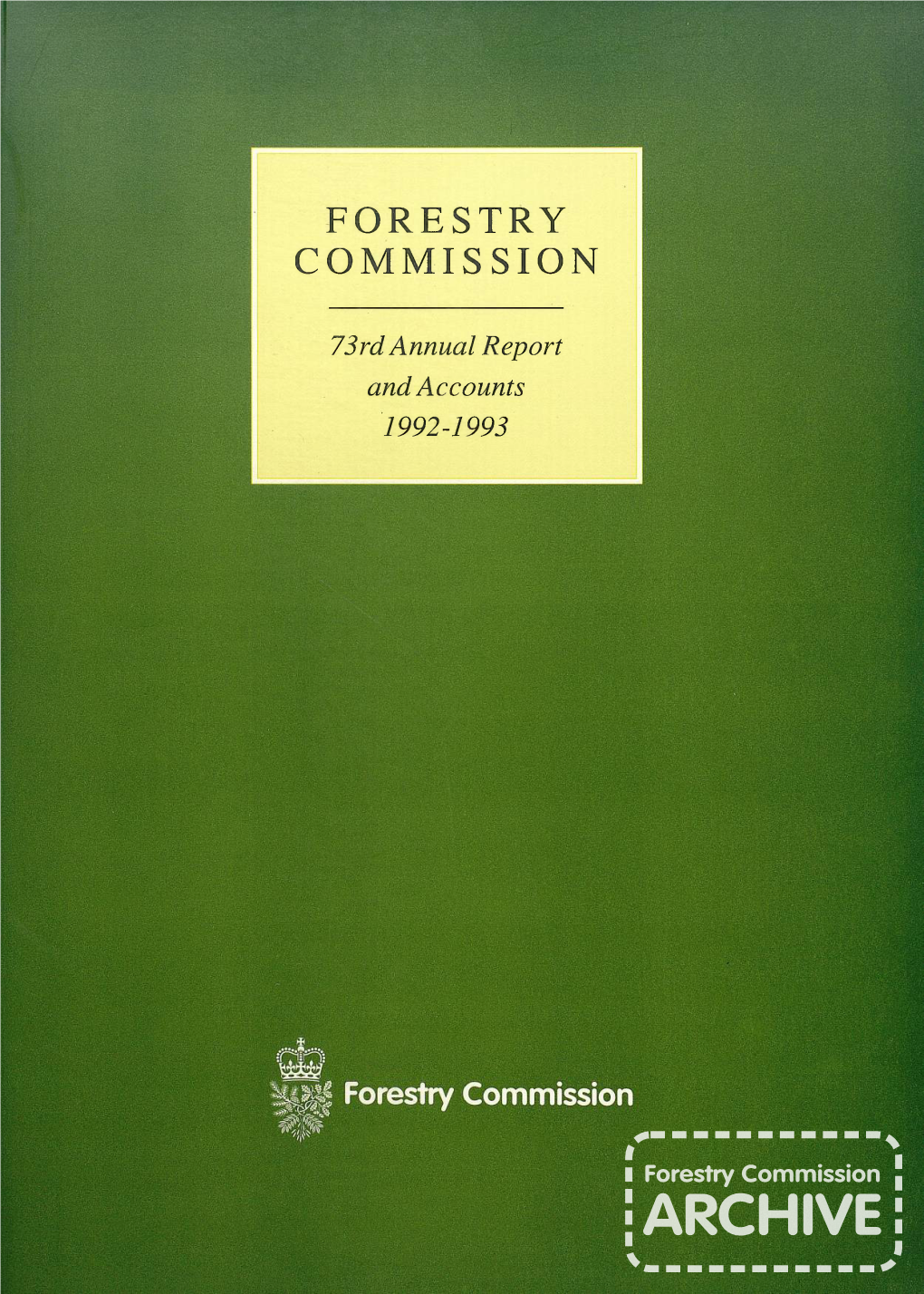 Forestry Commission Annual Report 1992-1993