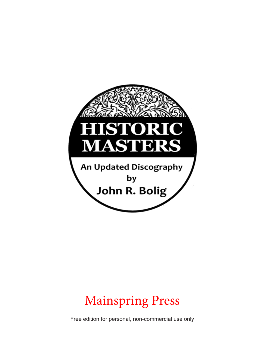 Mainspring Press JOHN R