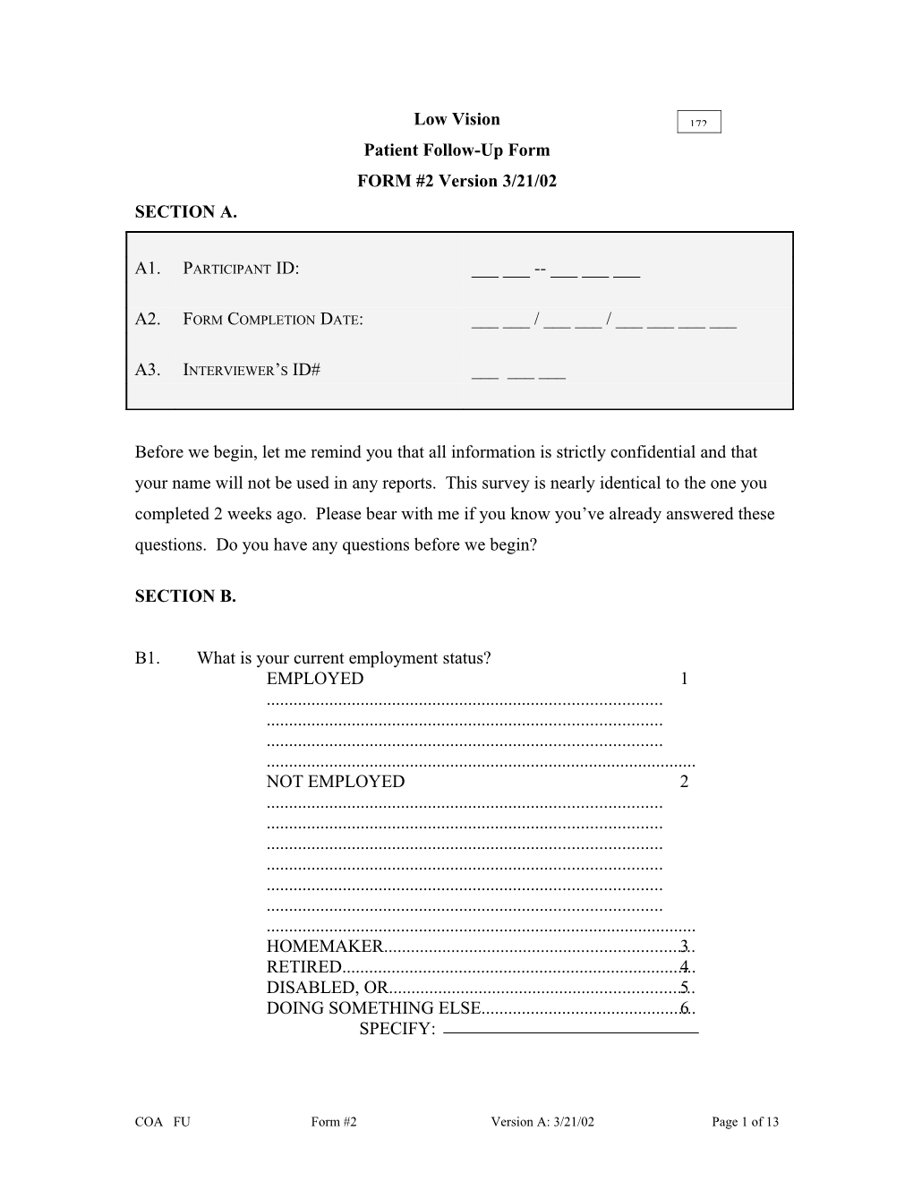 Patient Follow-Up Form