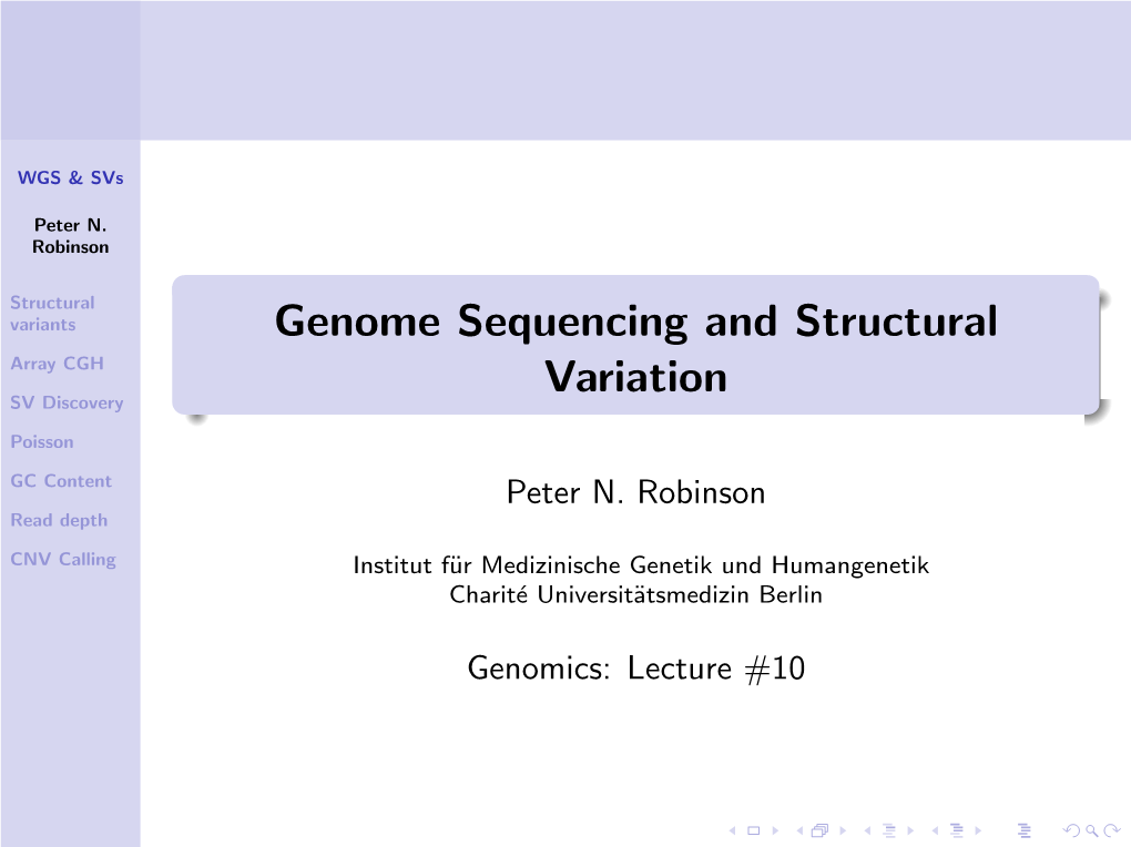 Genome Sequencing and Structural Variation