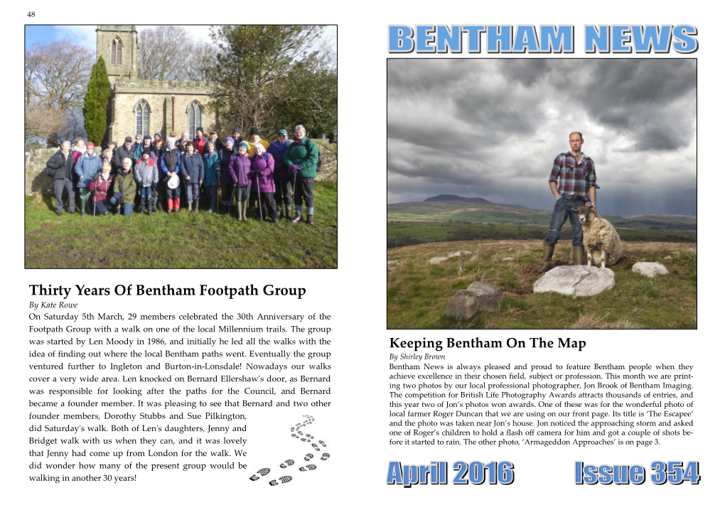 Thirty Years of Bentham Footpath Group