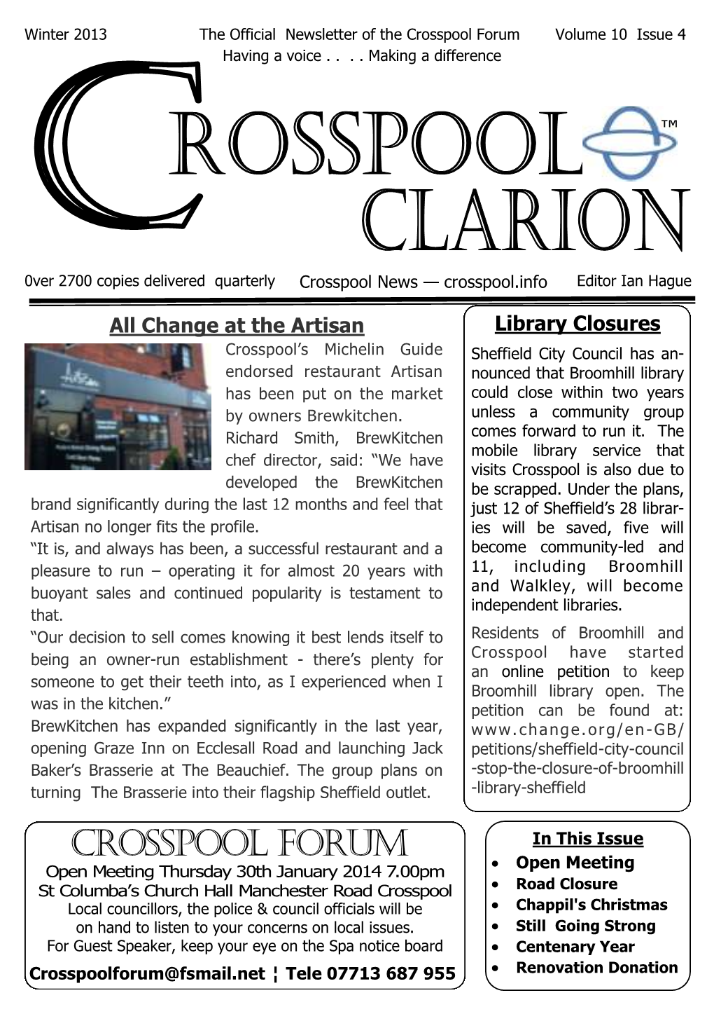 Change at the Artisan Library Closures