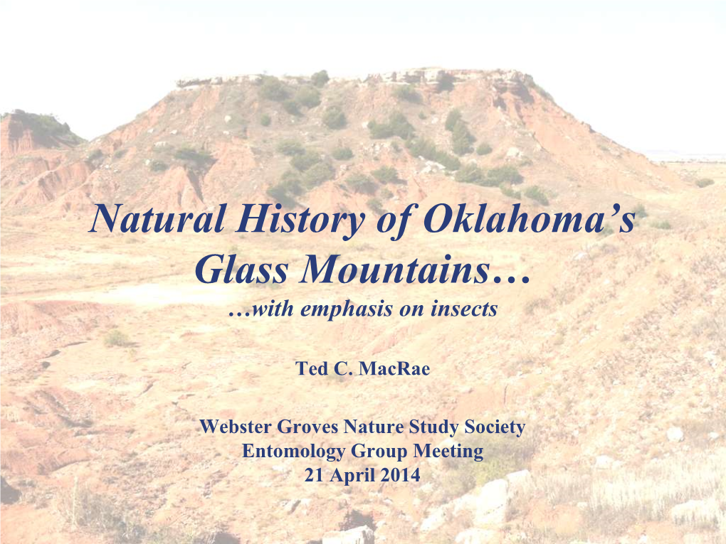 Natural History of Oklahoma's Glass Mountains…