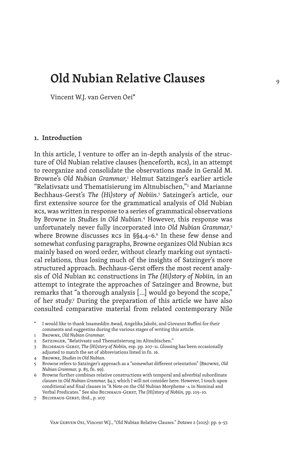Old Nubian Relative Clauses 9