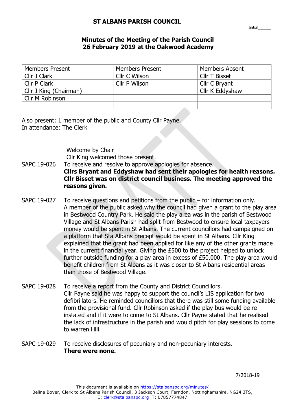 St Albans Minutes New Format