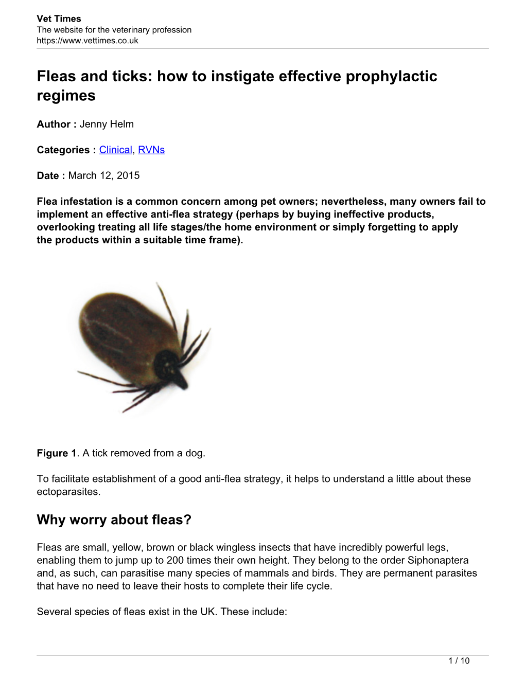 Fleas and Ticks: How to Instigate Effective Prophylactic Regimes