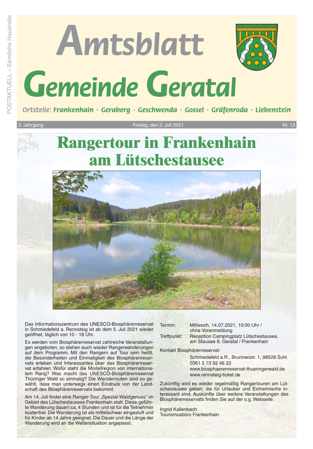 Amtsblatt Nr. 13 Vom 02.07.2021