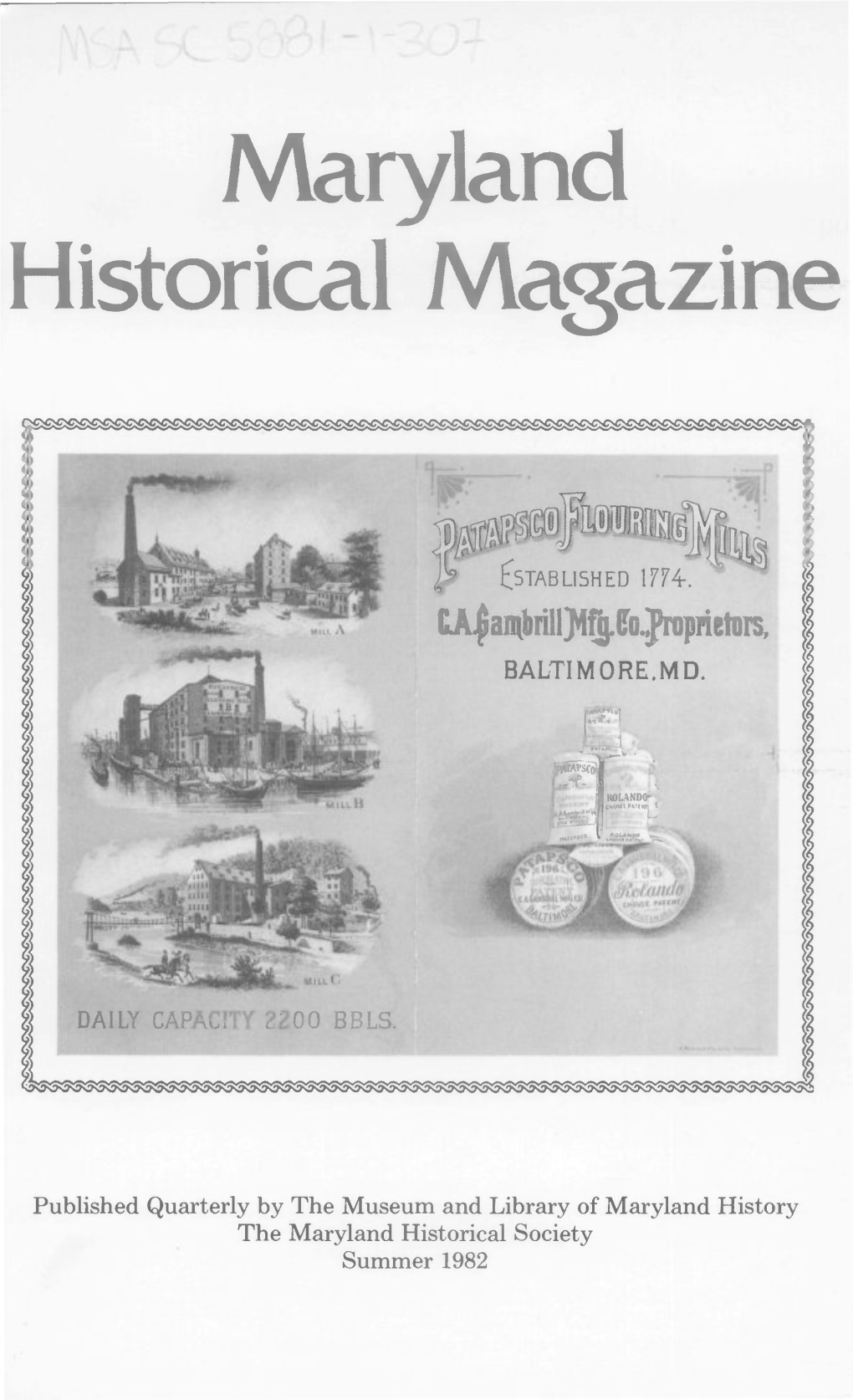 Maryland Historical Magazine, 1982, Volume 77, Issue No. 2