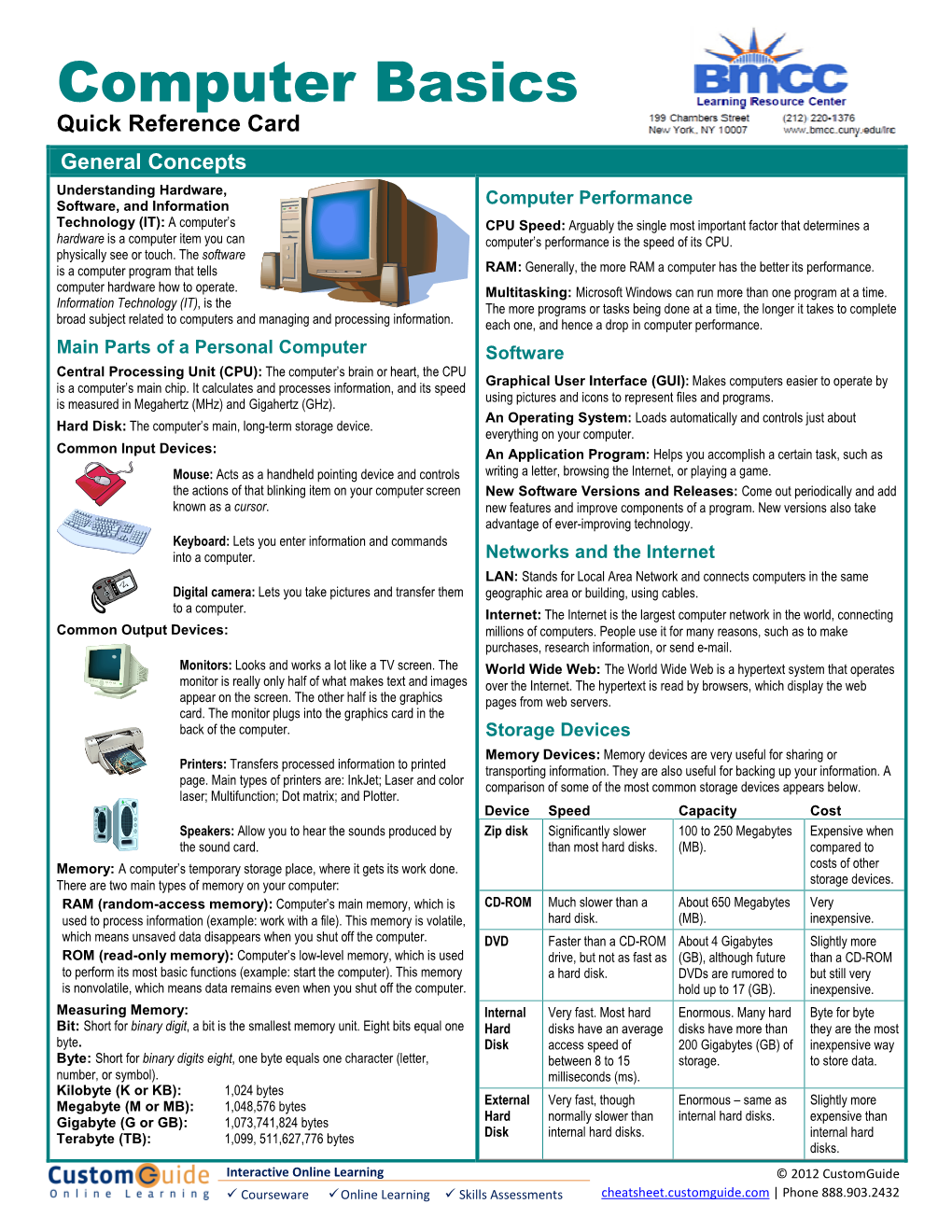 Computer Basics Quick Reference Card