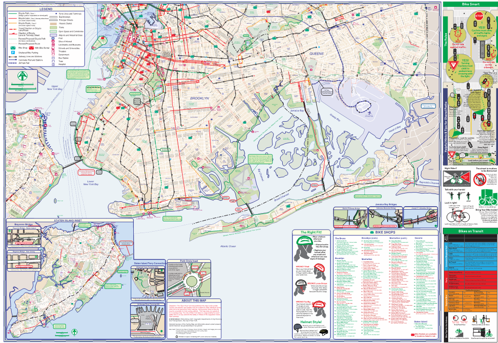 2010 NYC Cycling Map – Back (PDF)