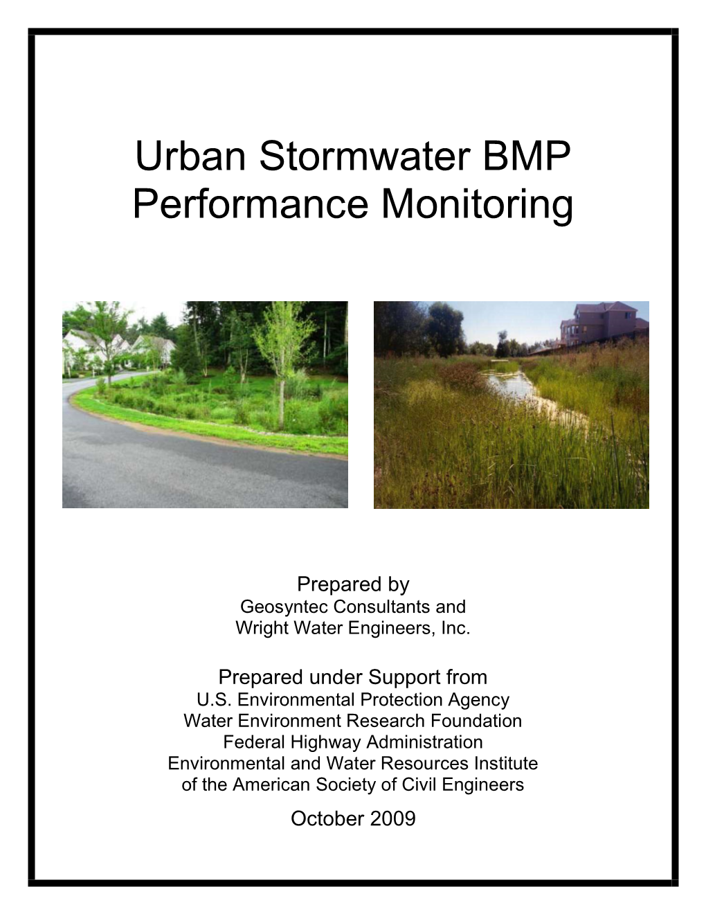Urban Stormwater BMP Monitoring Manual 2009