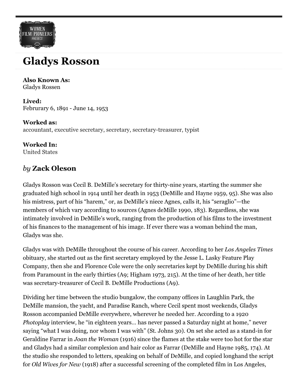 Gladys Rosson