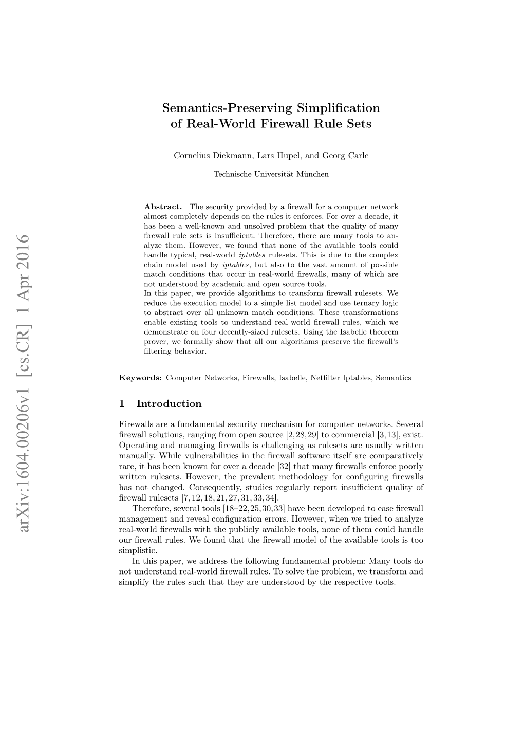 Semantics-Preserving Simplification of Real-World Firewall Rule Sets