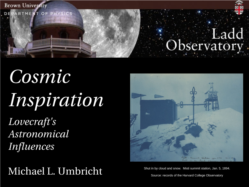 Cosmic Inspiration Lovecraft's Astronomical Influences