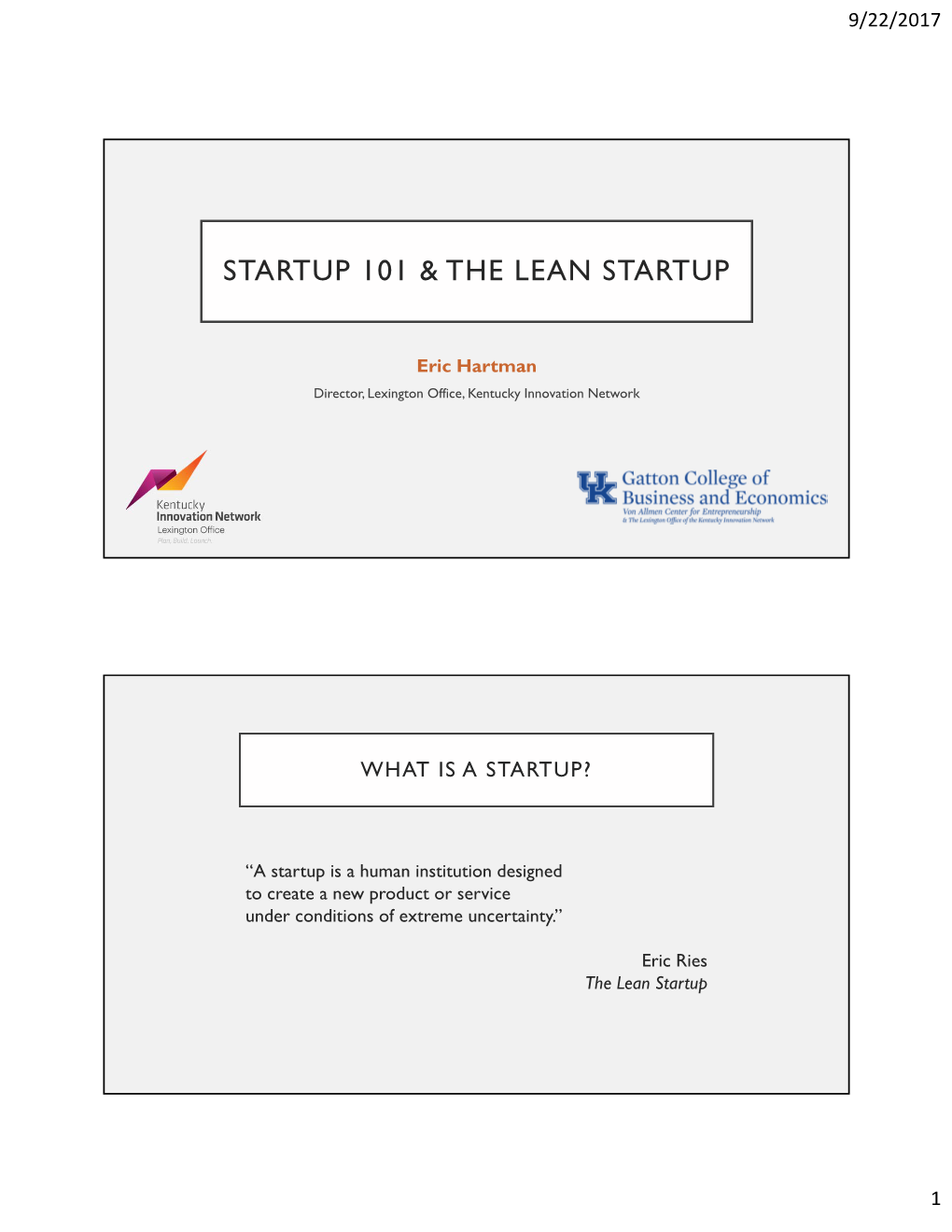 The Lean Startup Presentation