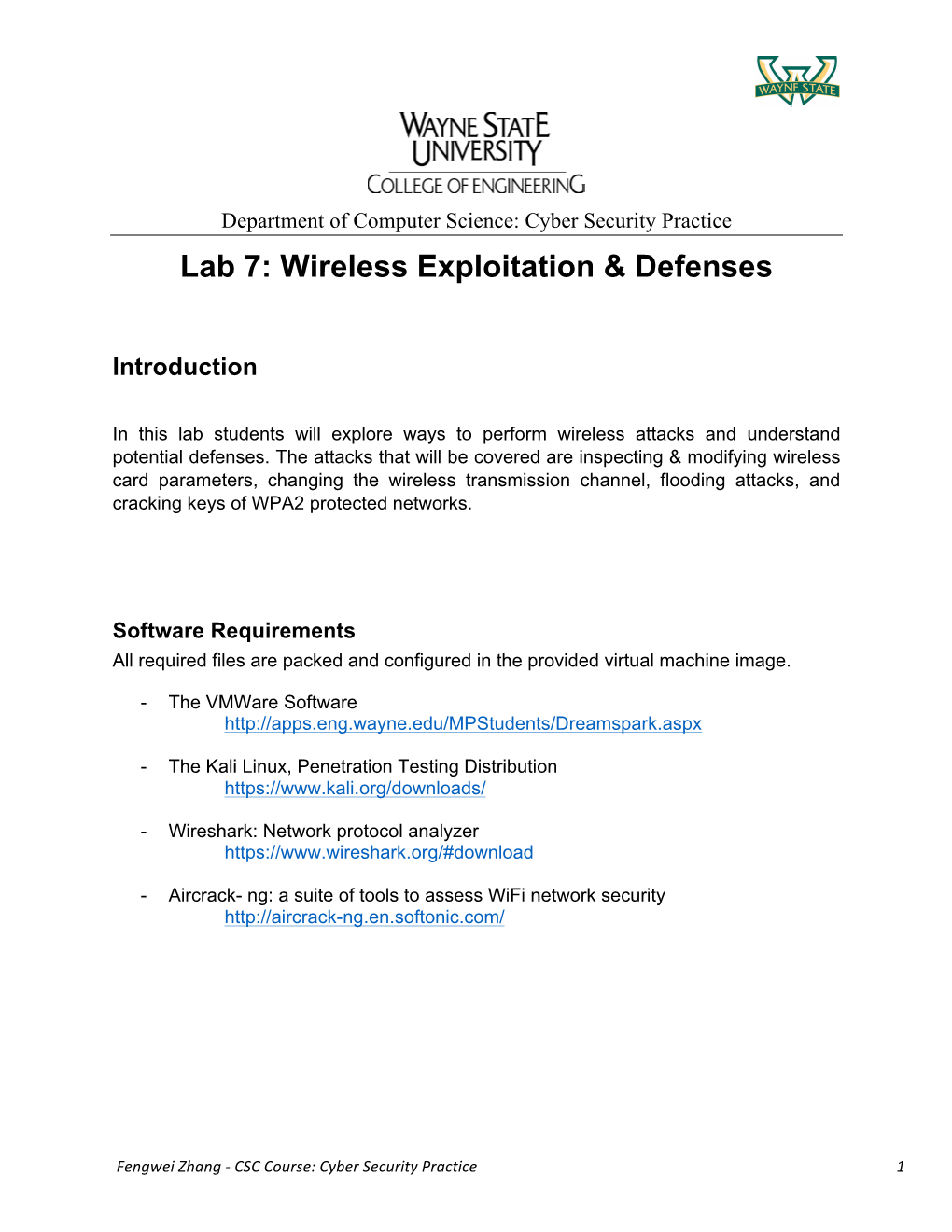 Lab 7: Wireless Exploitation & Defenses