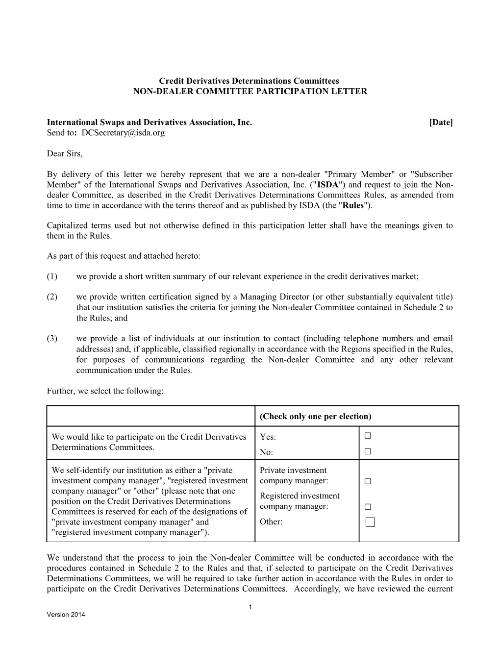 Credit Derivatives Determinations Committee