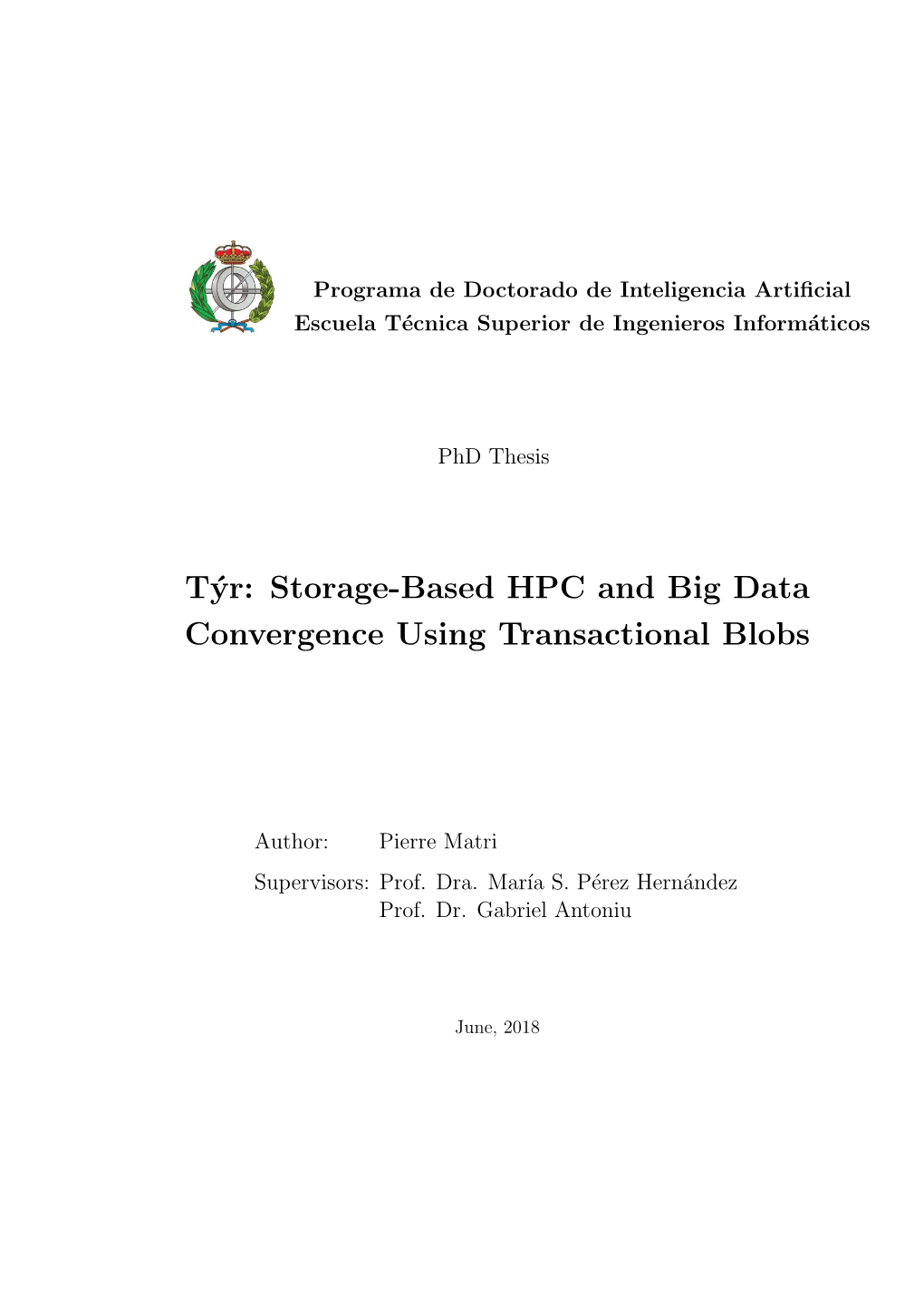 Týr: Storage-Based HPC and Big Data Convergence Using Transactional