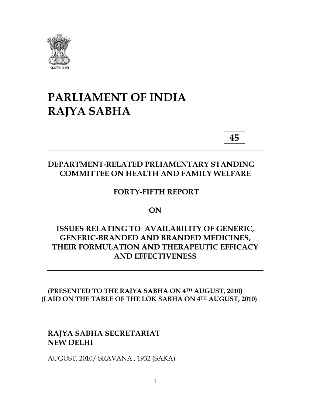 Parliament of India Rajya Sabha