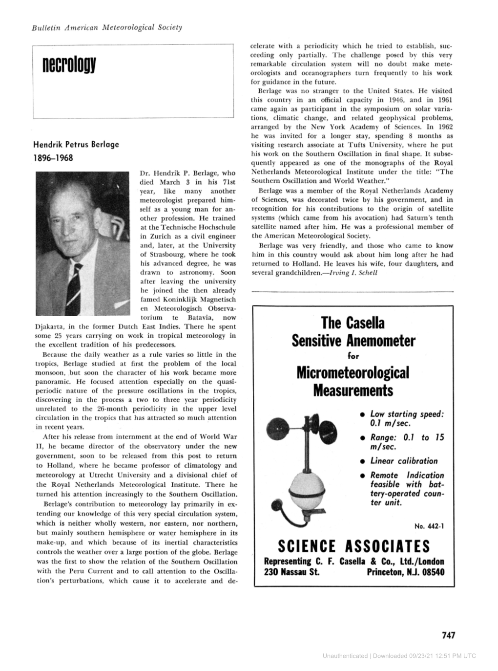 The Casella Sensitive Anemometer Micrometeorological Measurements