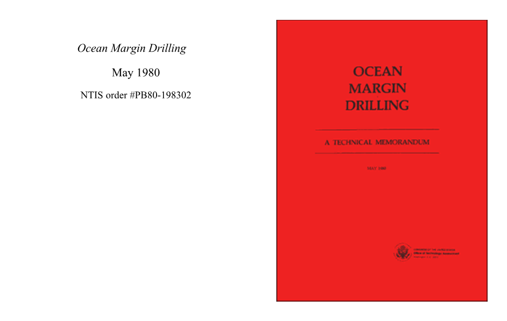 Ocean Margin Drilling May 1980