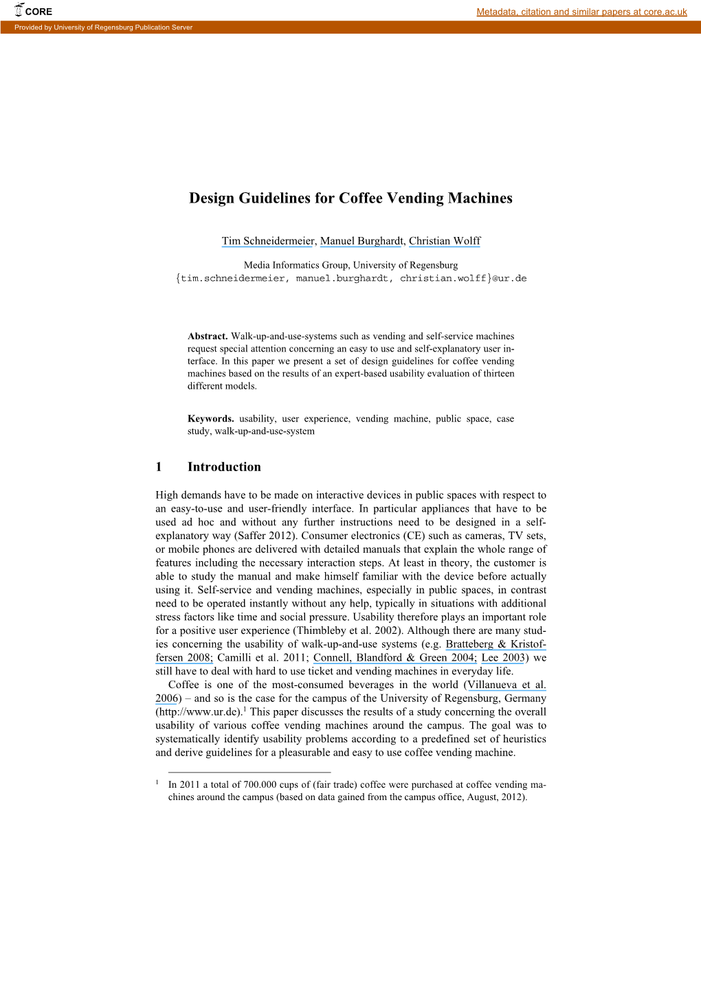 Design Guidelines for Coffee Vending Machines V11