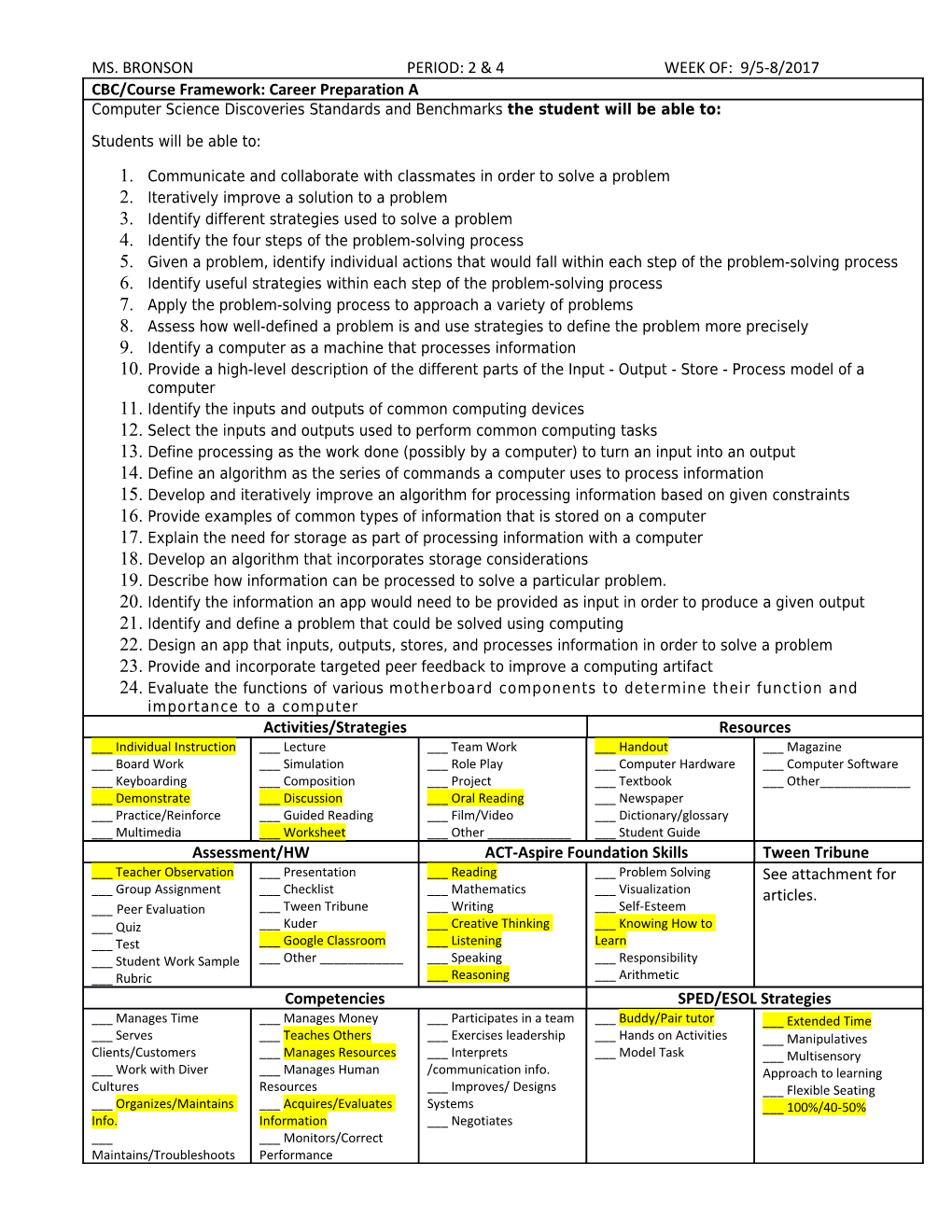 Career Preparation a LESSON PLAN