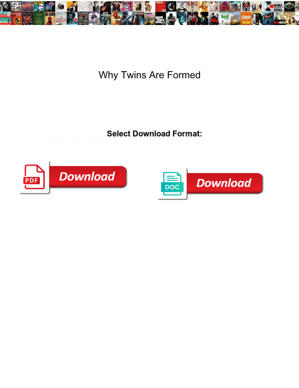 Why Twins Are Formed