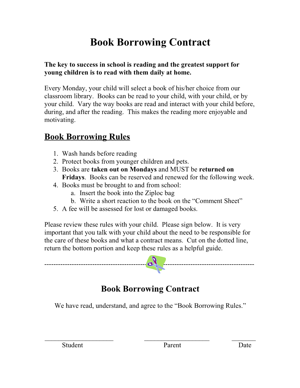 Book Borrowing Contract