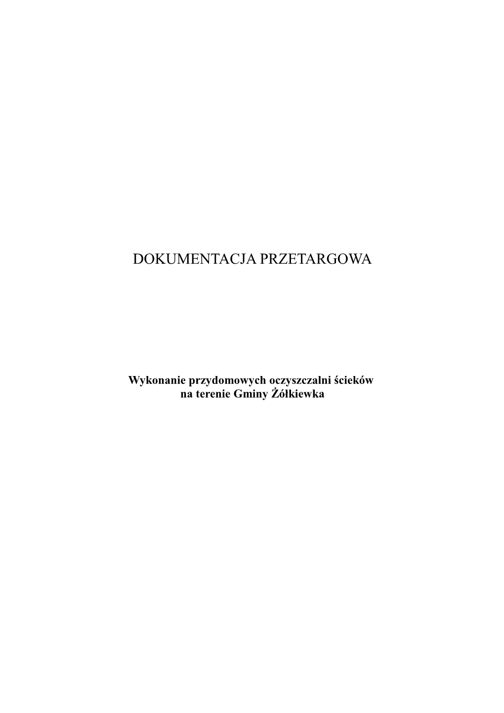 Dokumentacja Przetargowa