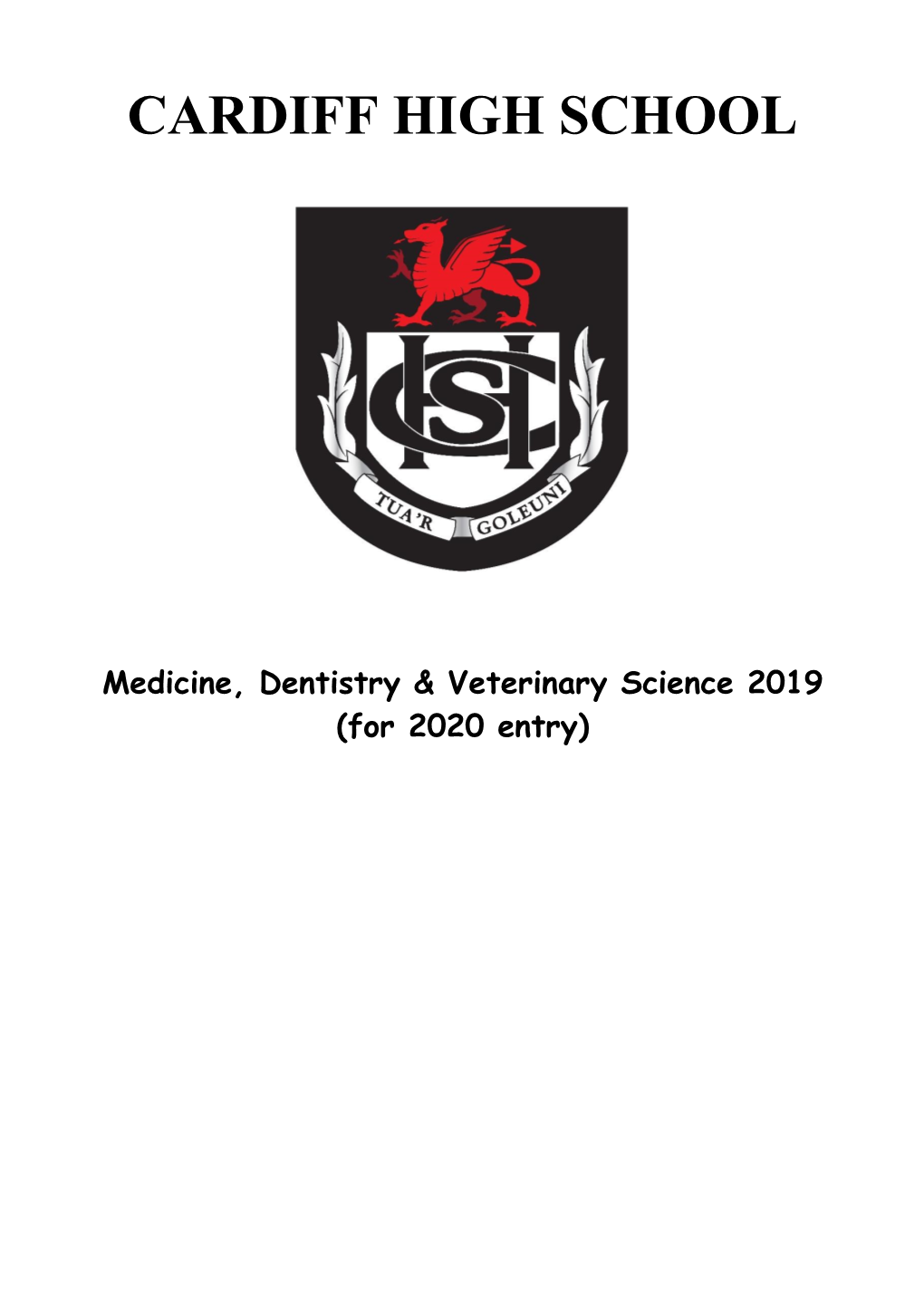 Dentistry & Veterinary Science 2019 (For 2020 Entry)