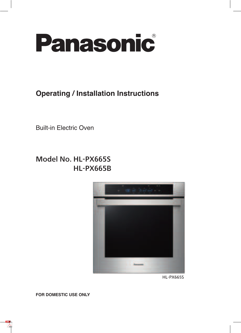 Panasonic Built-In Electric Oven Installation Guide