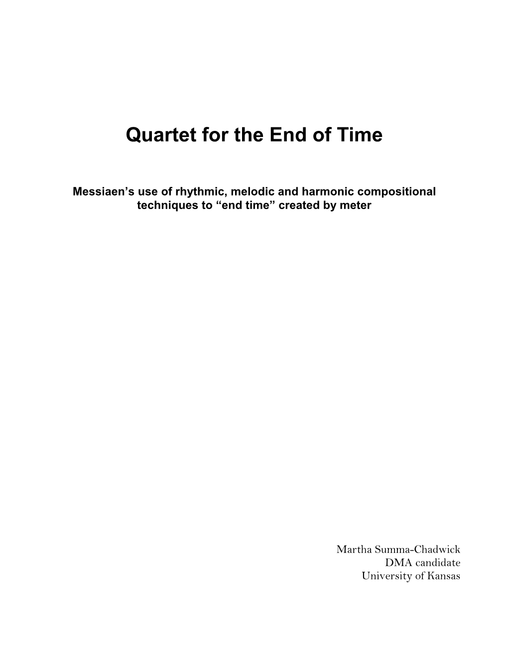 Quartet for the End of Time