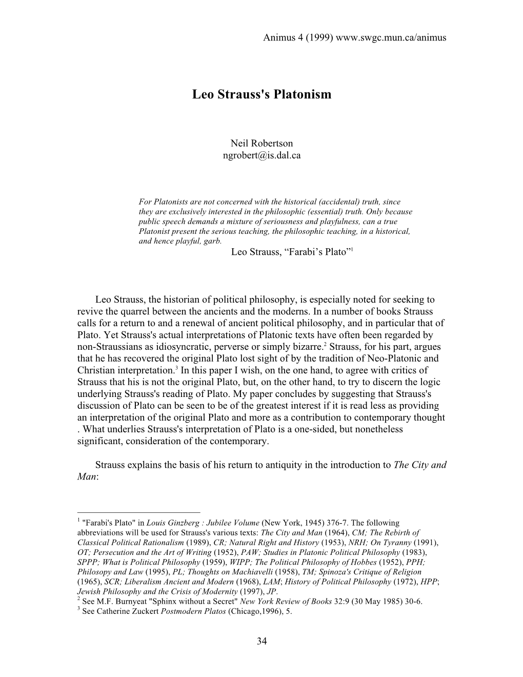 Leo Strauss's Platonism