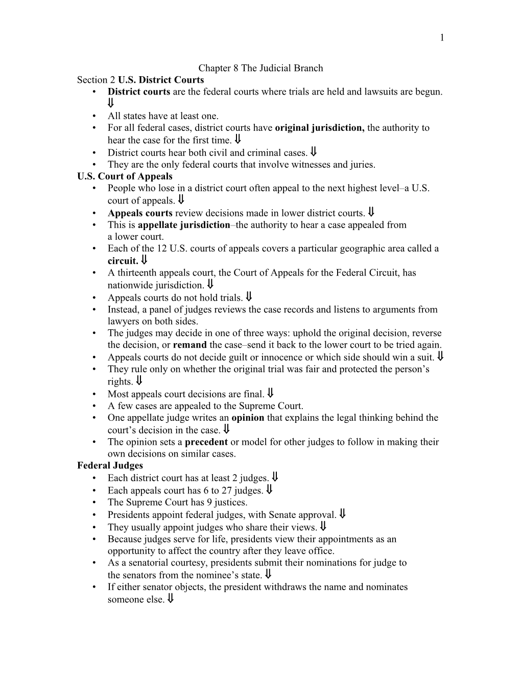 Chapter 8 the Judicial Branch