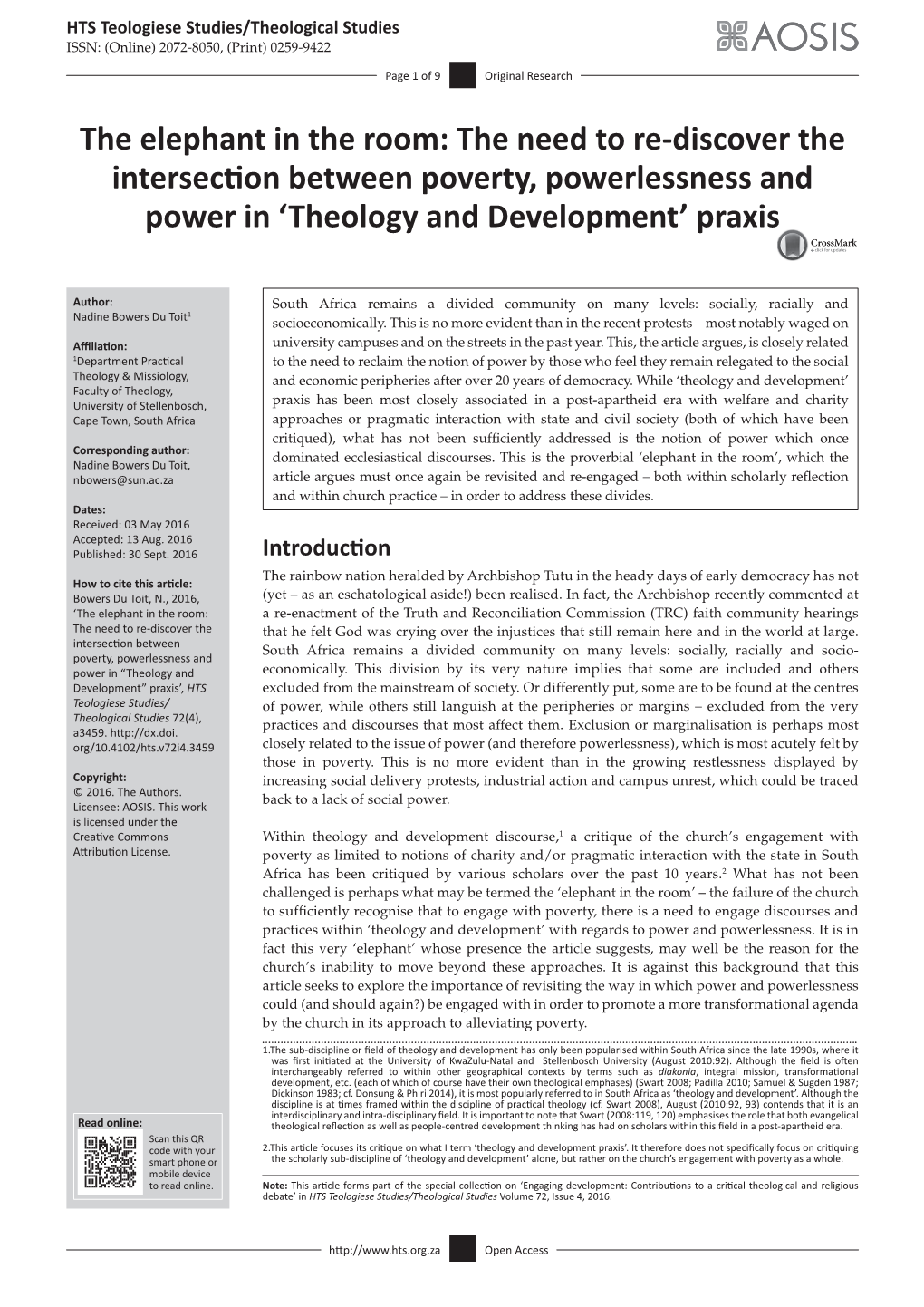 Theology and Development’ Praxis
