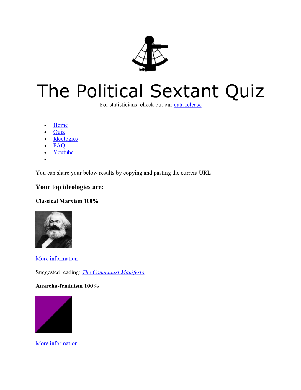 The Political Sextant Quiz for Statisticians: Check out Our Data Release