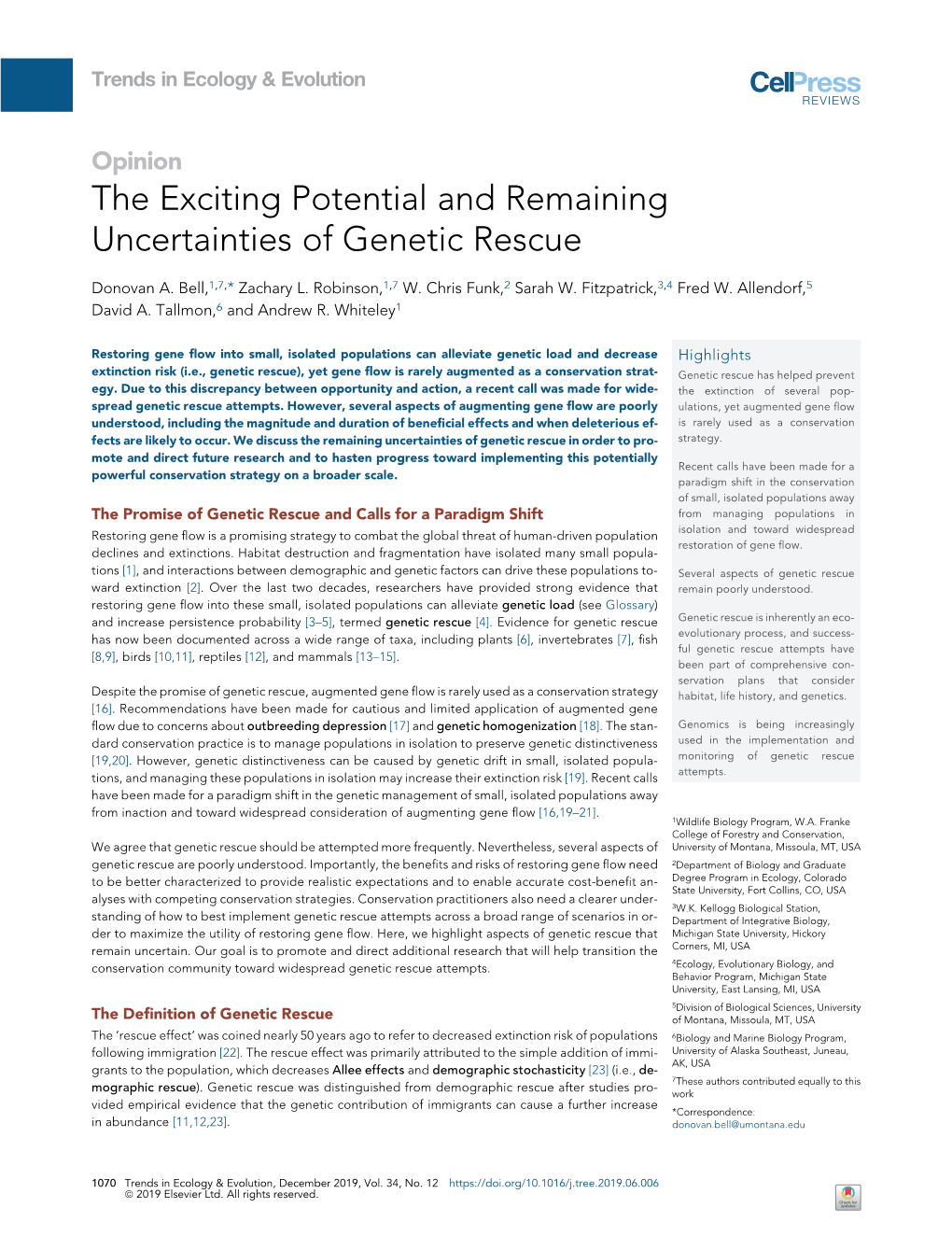 The Exciting Potential and Remaining Uncertainties of Genetic Rescue