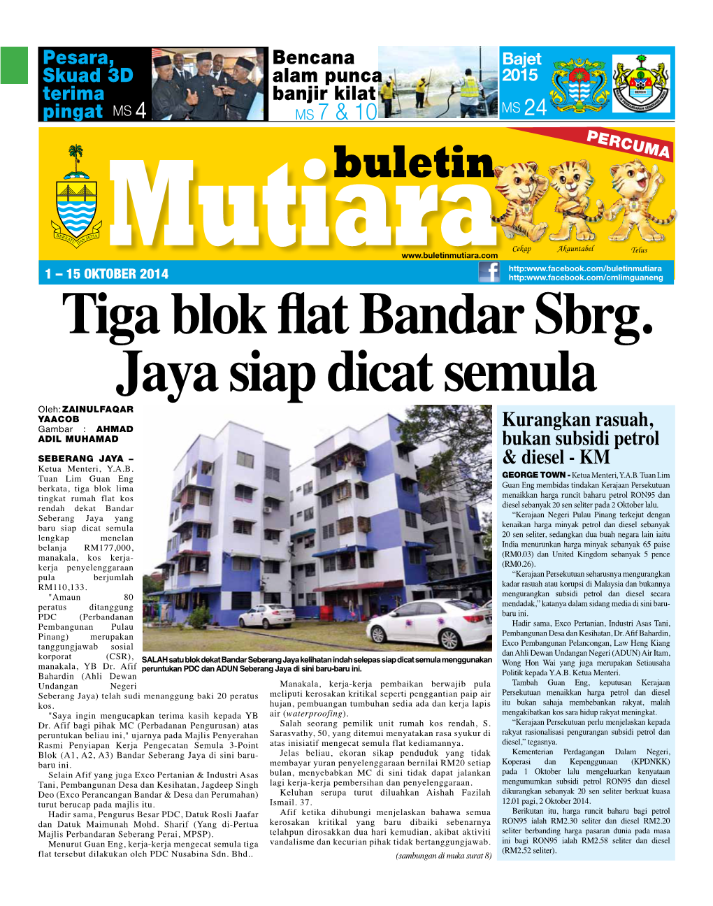 Tiga Blok Flat Bandar Sbrg. Jaya Siap Dicat Semula
