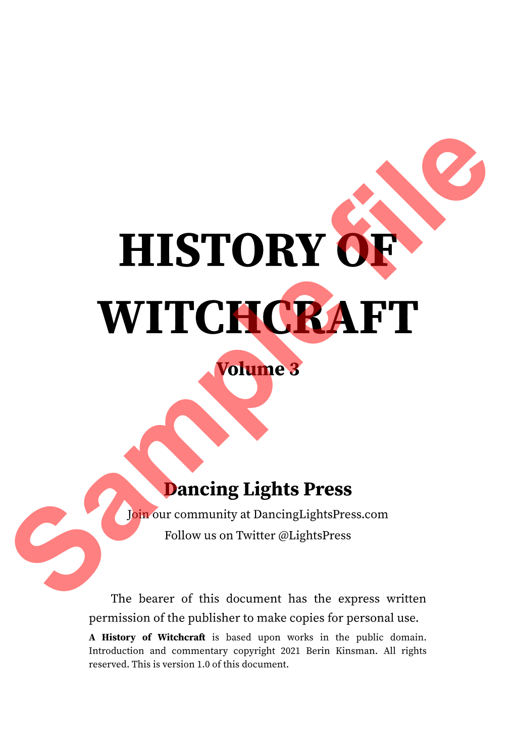 HISTORY of WITCHCRAFT Volume 3