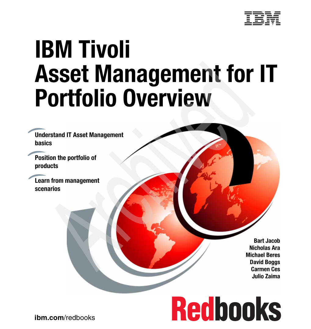 IBM Tivoli Asset Management for IT Portfolio Overview
