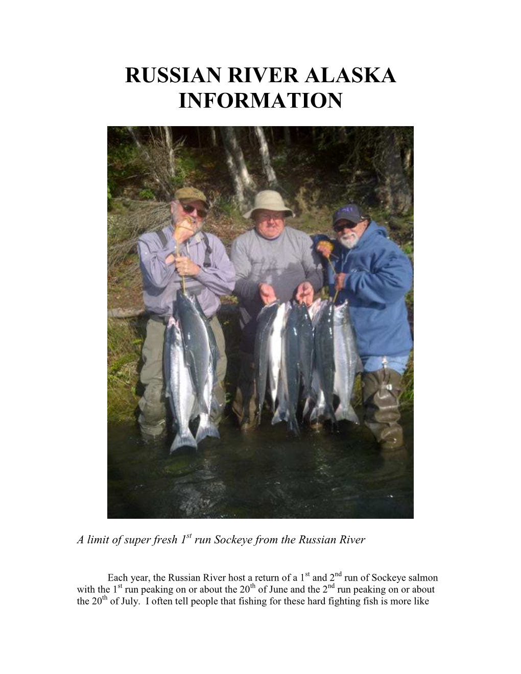 Russian River Alaska Information