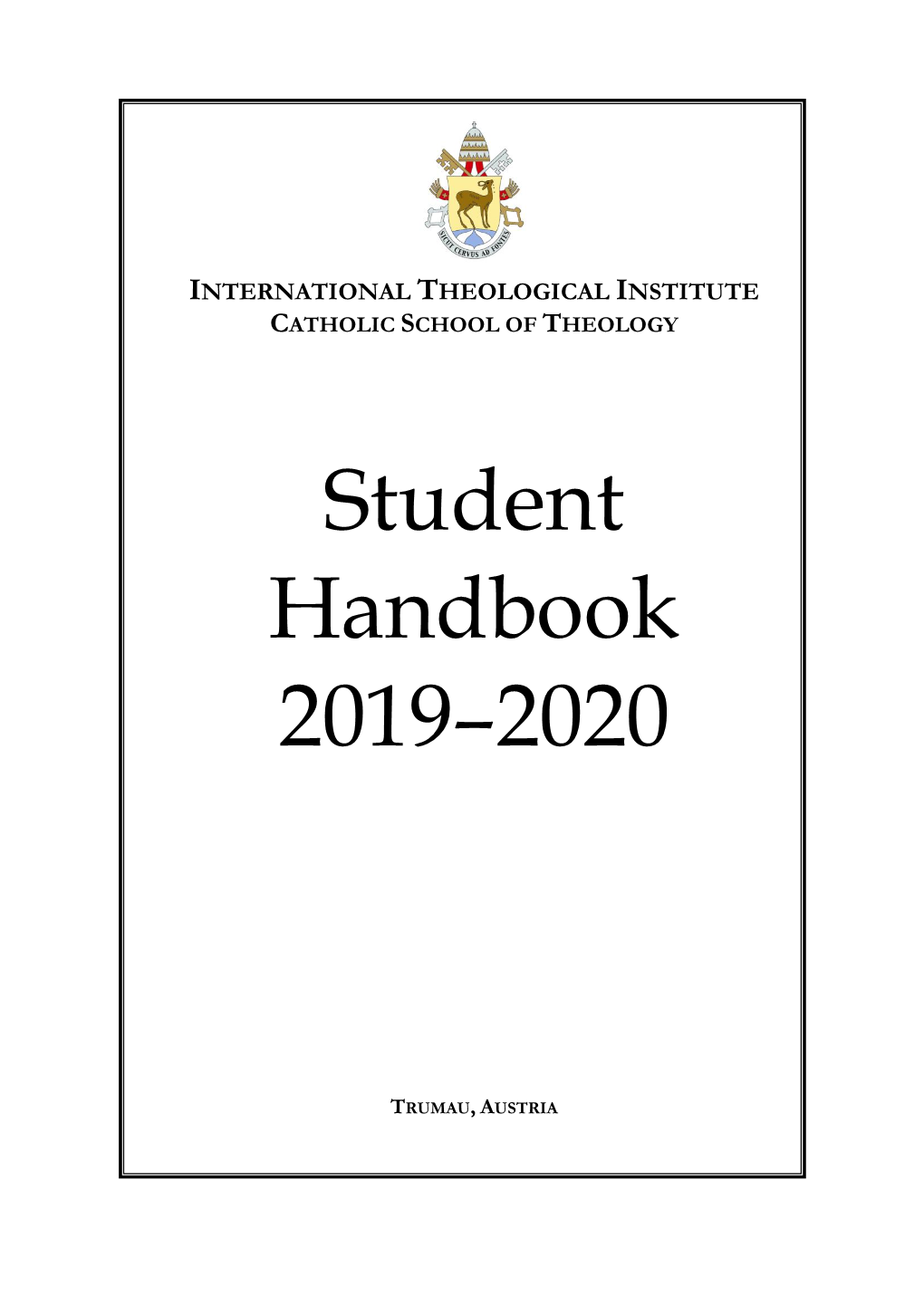 Student Handbook 2019–2020