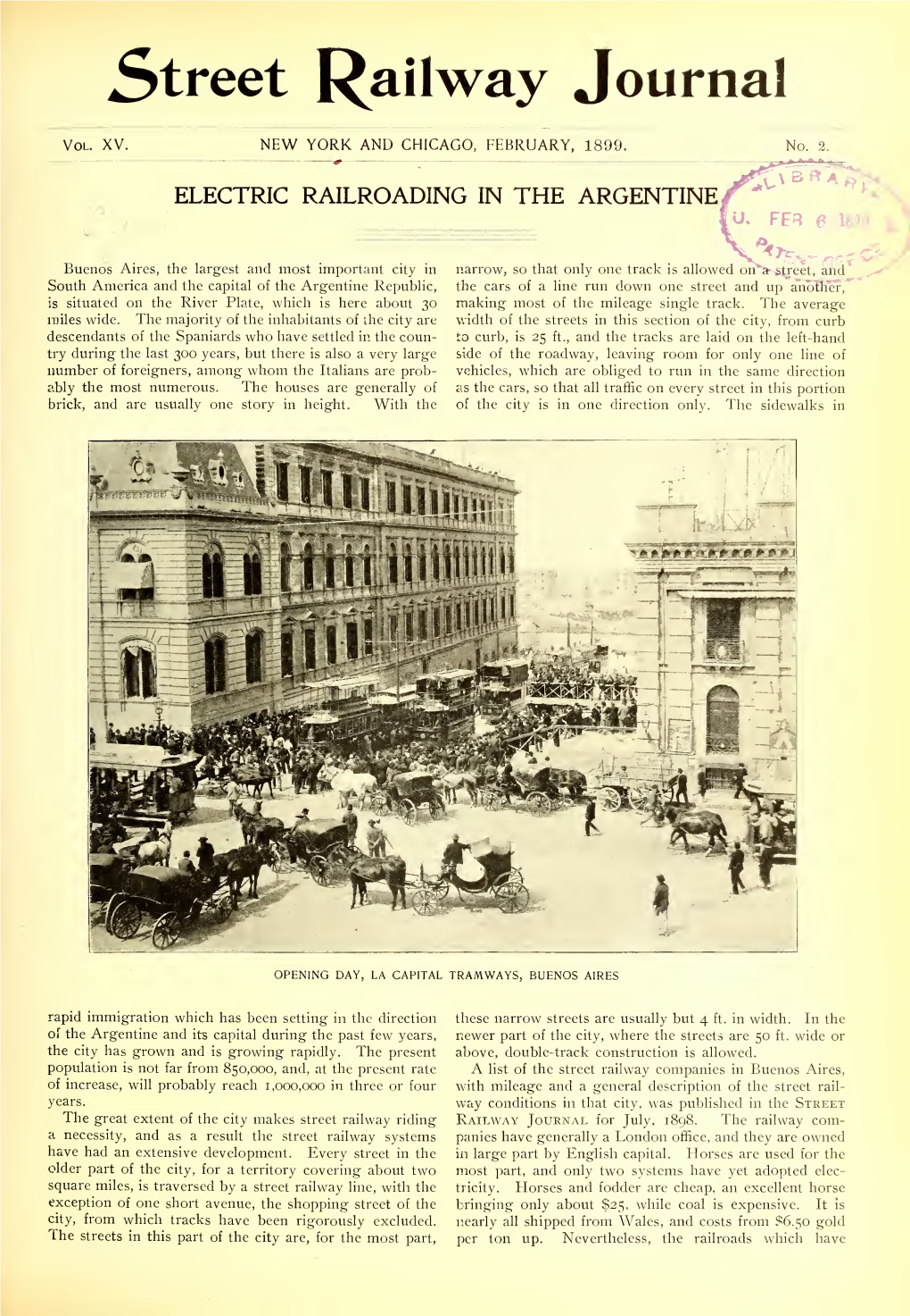 The Street Railway Journal for November, Not Only a Large Passenger Business but Also a Large Busi- 1898, and January, 1899