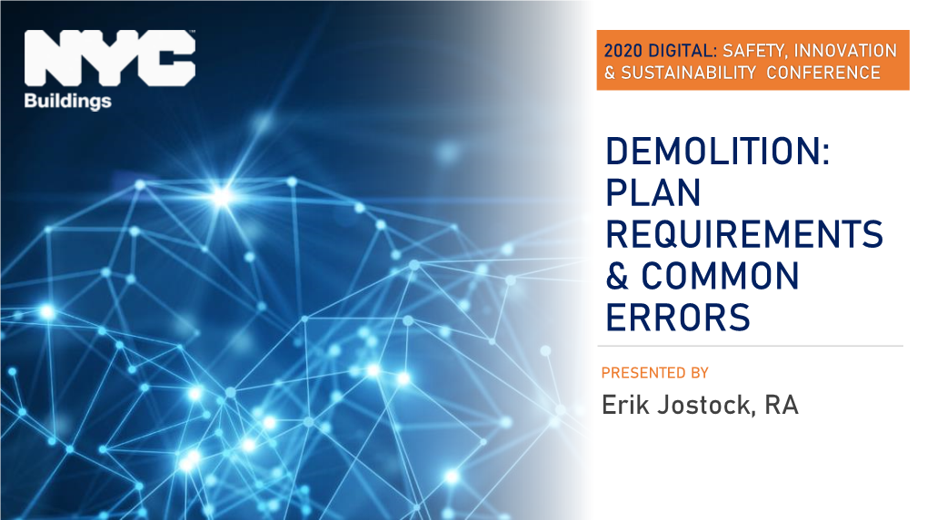 Demolition Plan Requirements & Common Errors Presentation